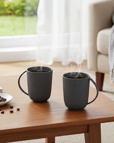 Vogue Series Conical Fine Porcelain Mug Set of 2 – Elegant Mugs for Tea &amp; Coffee