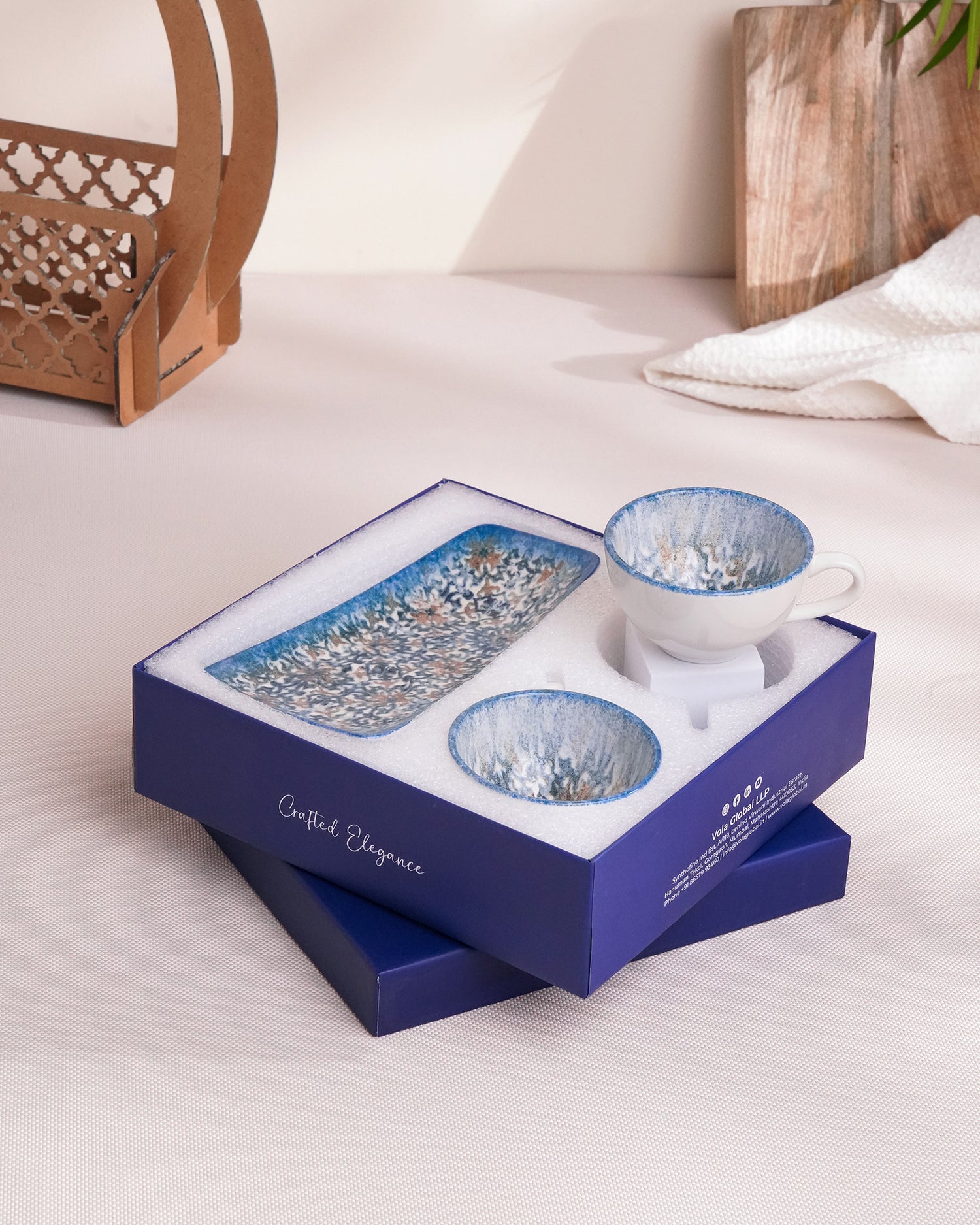 Marrakesh / Set of 4 || Pixel Collection Cup &amp; Saucer