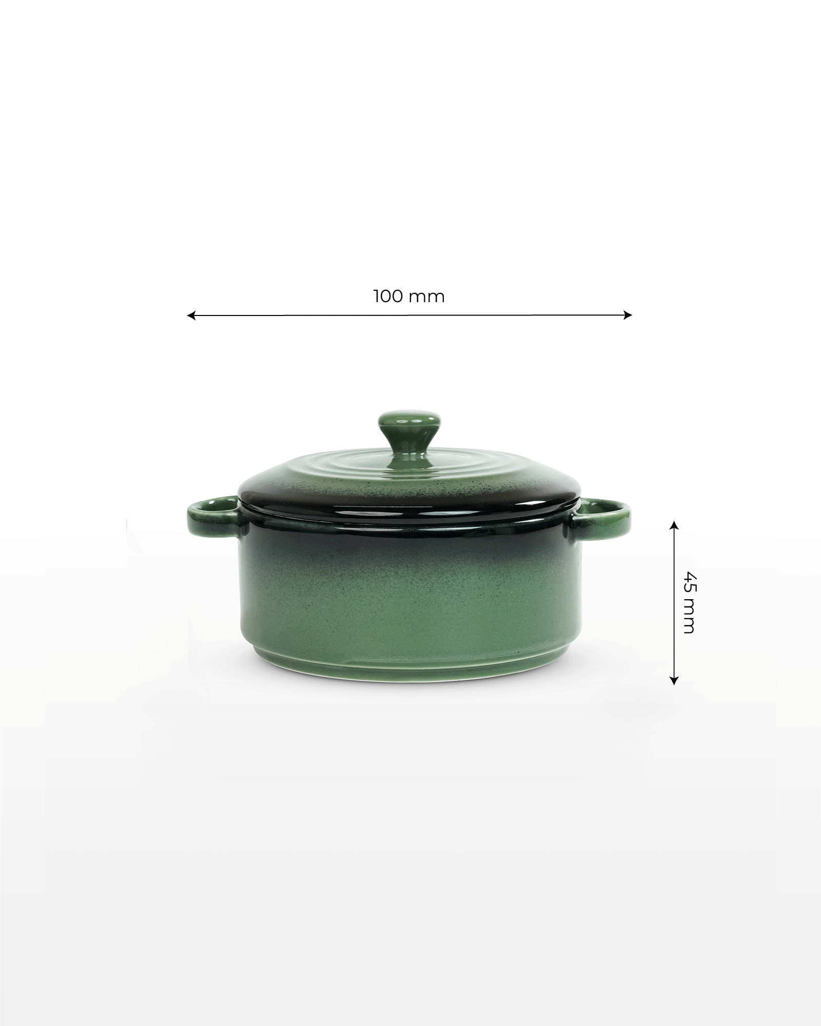 Prisma Fine Porcelain Round Casserole Set with Lids (10 cm, 12 cm &amp; 14 cm) – Olive Green Cook &amp; Serve - Vola Global