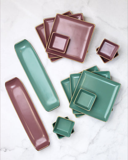 Lavender Herb and Viridian Green / Set of 14 || Bloom Vegas Soirée Combo Set - Elevate Your Table with Stylish Versatility