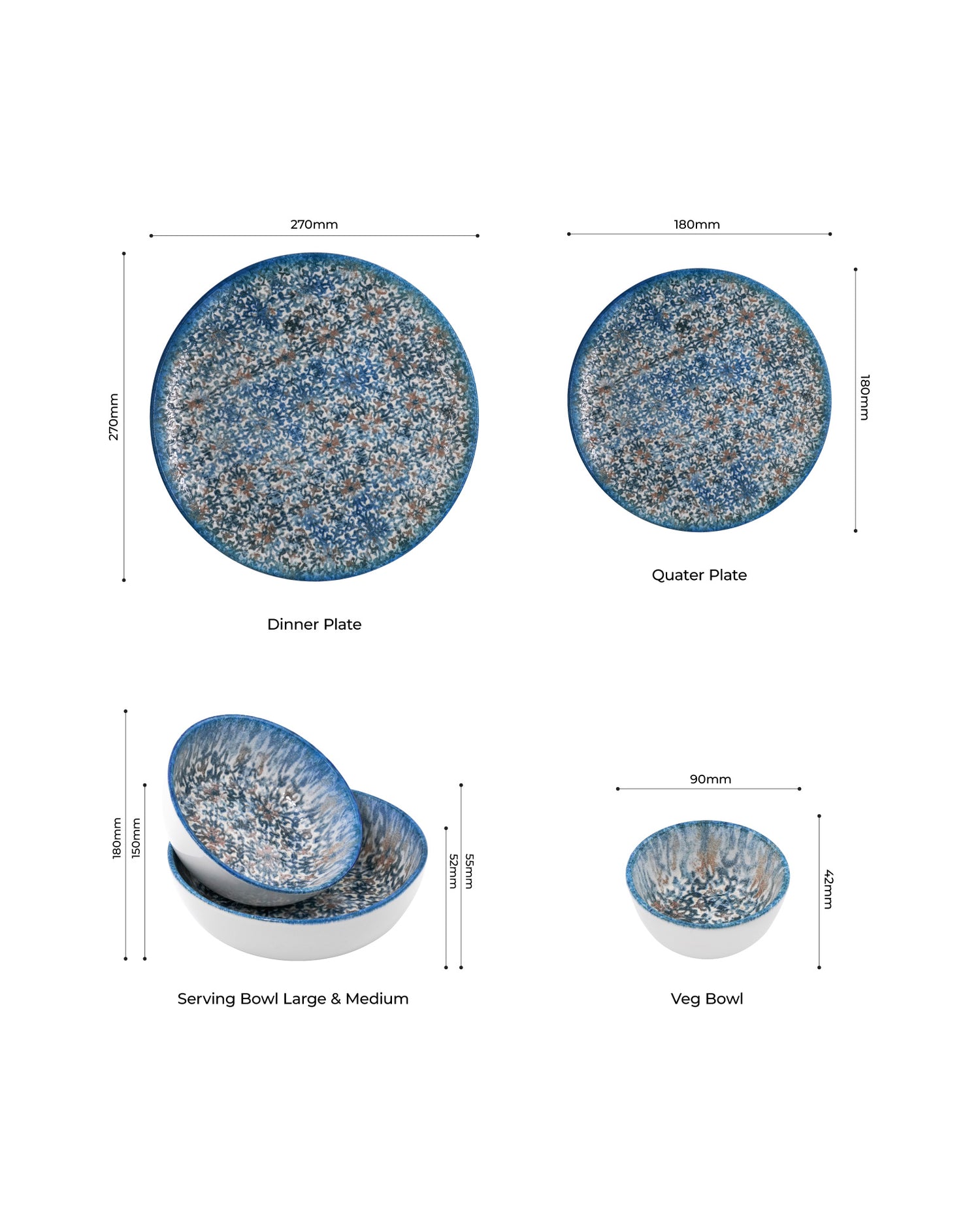 20 Pcs || Pixel Collection Dinnerware - Marrakesh