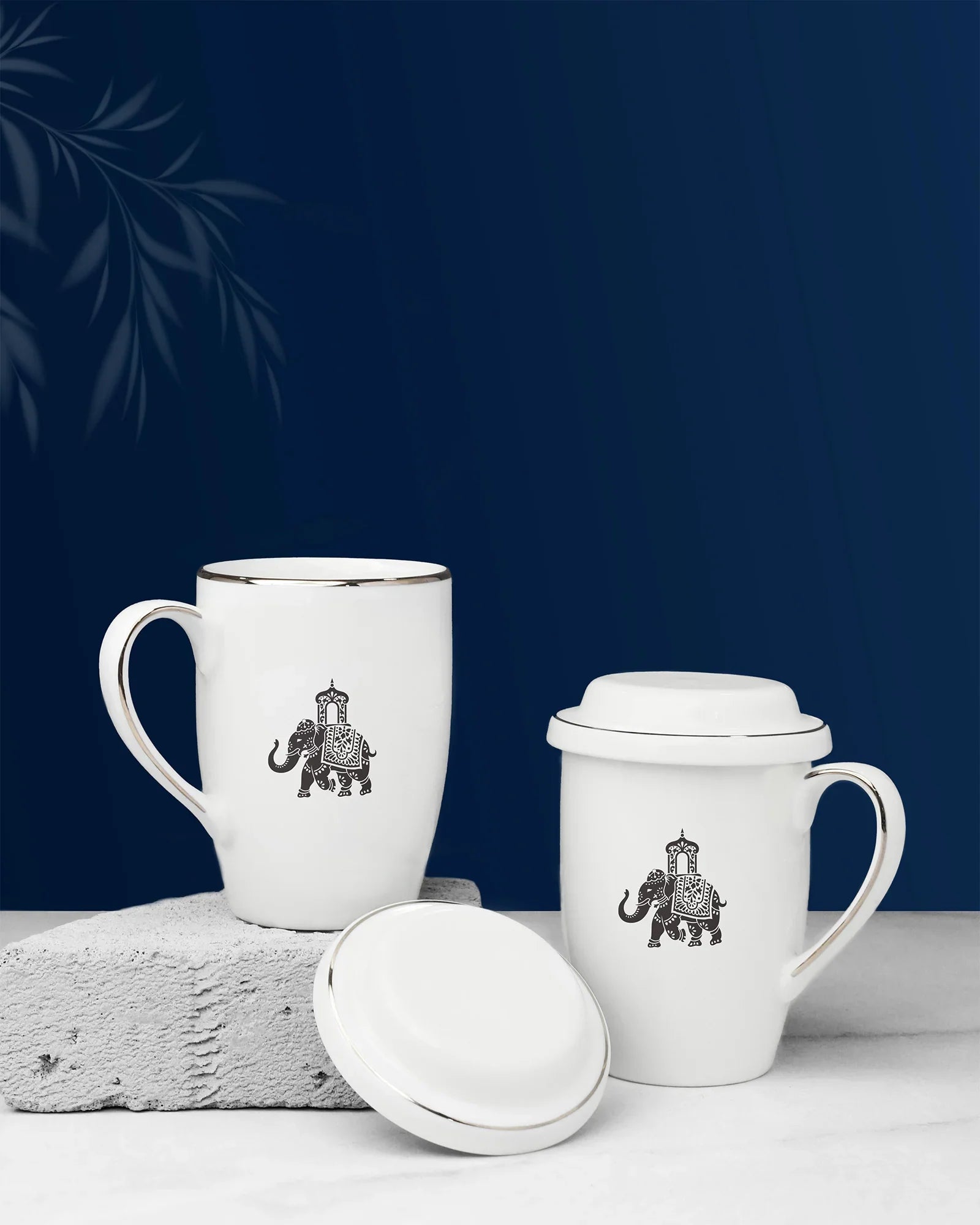Gaj Mug &amp; Coaster Set – Gaj Majesty Fine Porcelain Duo for Tea &amp; Coffee - Vola Global