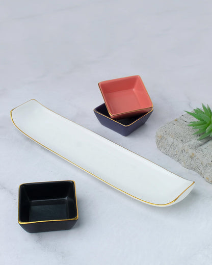 Black; Strawberry Ice; Opaque Blue || Bloom Vegas Soirée Combo Set of 4 - Elevate Your Gathering with Culinary Elegance