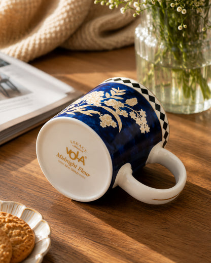 Vola Midnight Fleur LEGACY Collection 320ml 24 Carat Gold Mug
