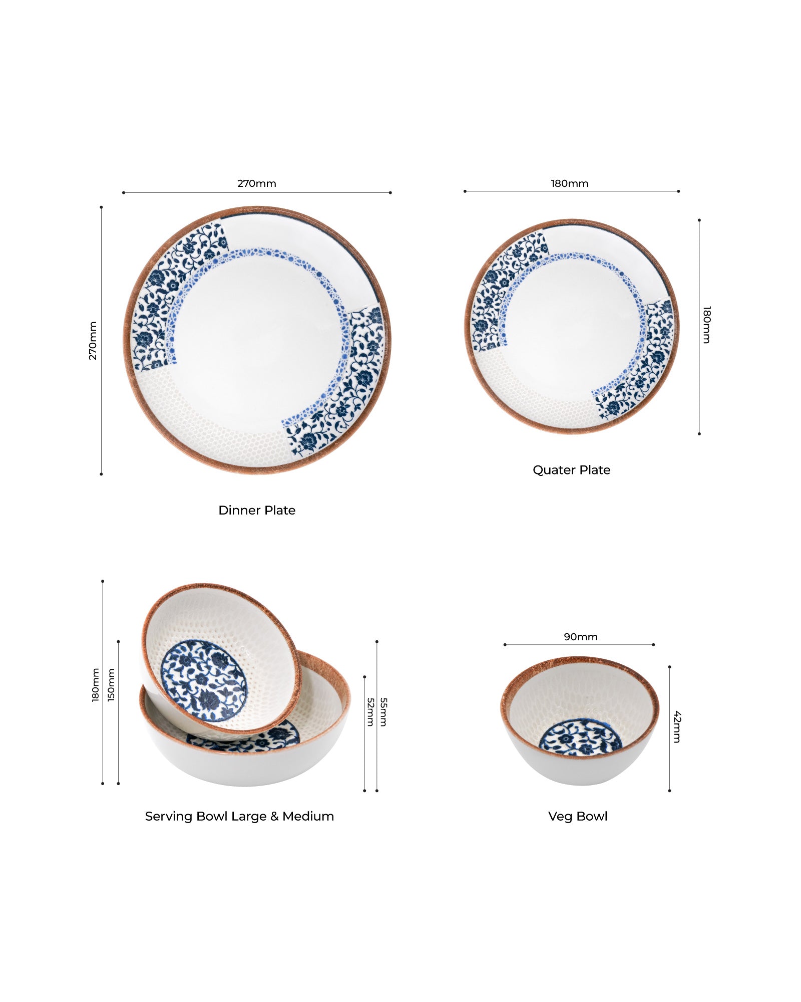 20 Pcs || Pixel Collection Dinnerware - Honeycomb Majesty