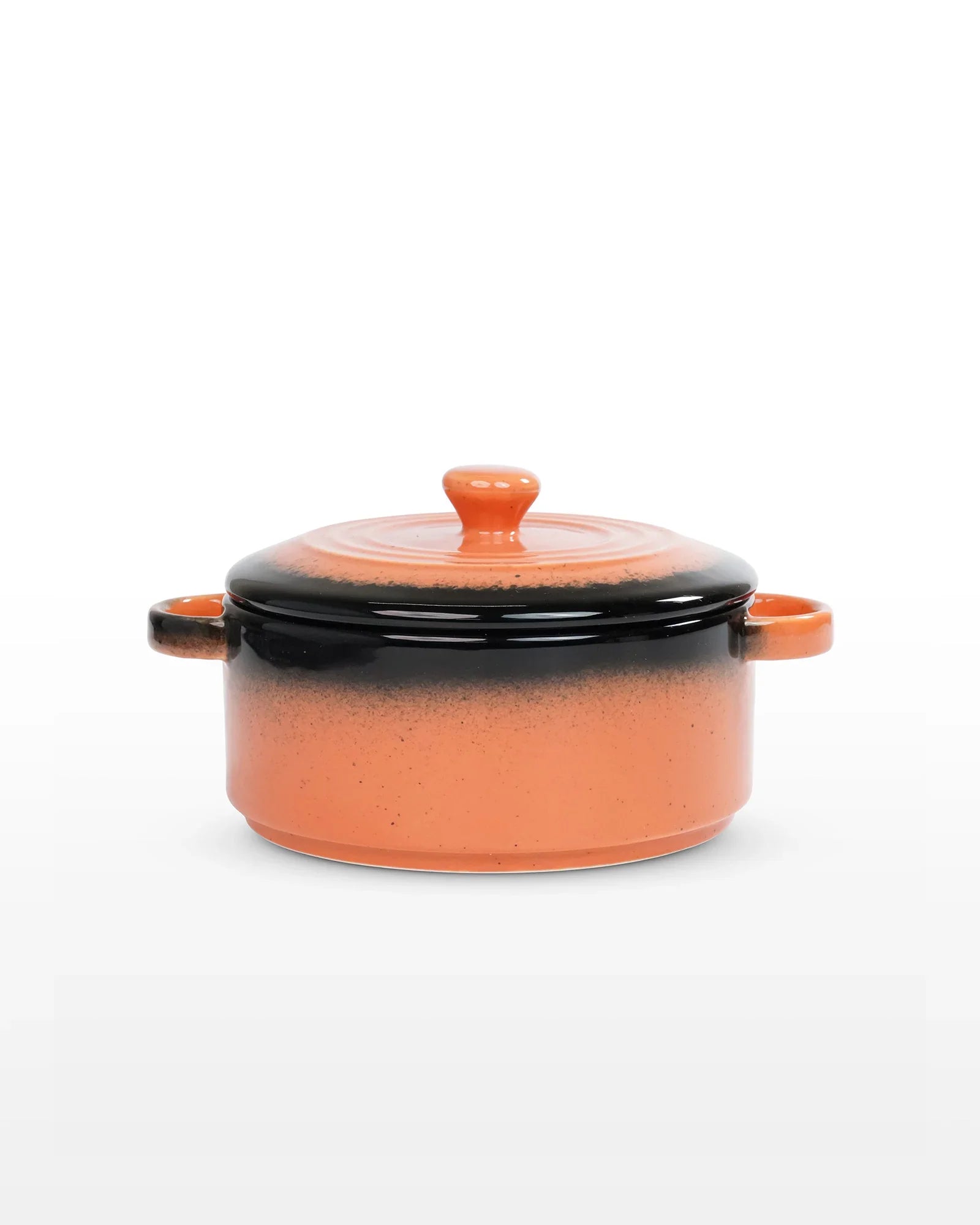 Prisma Fine Porcelain Round Casserole with Lid – Spicy Orange Cook &amp; Serve - Vola Global