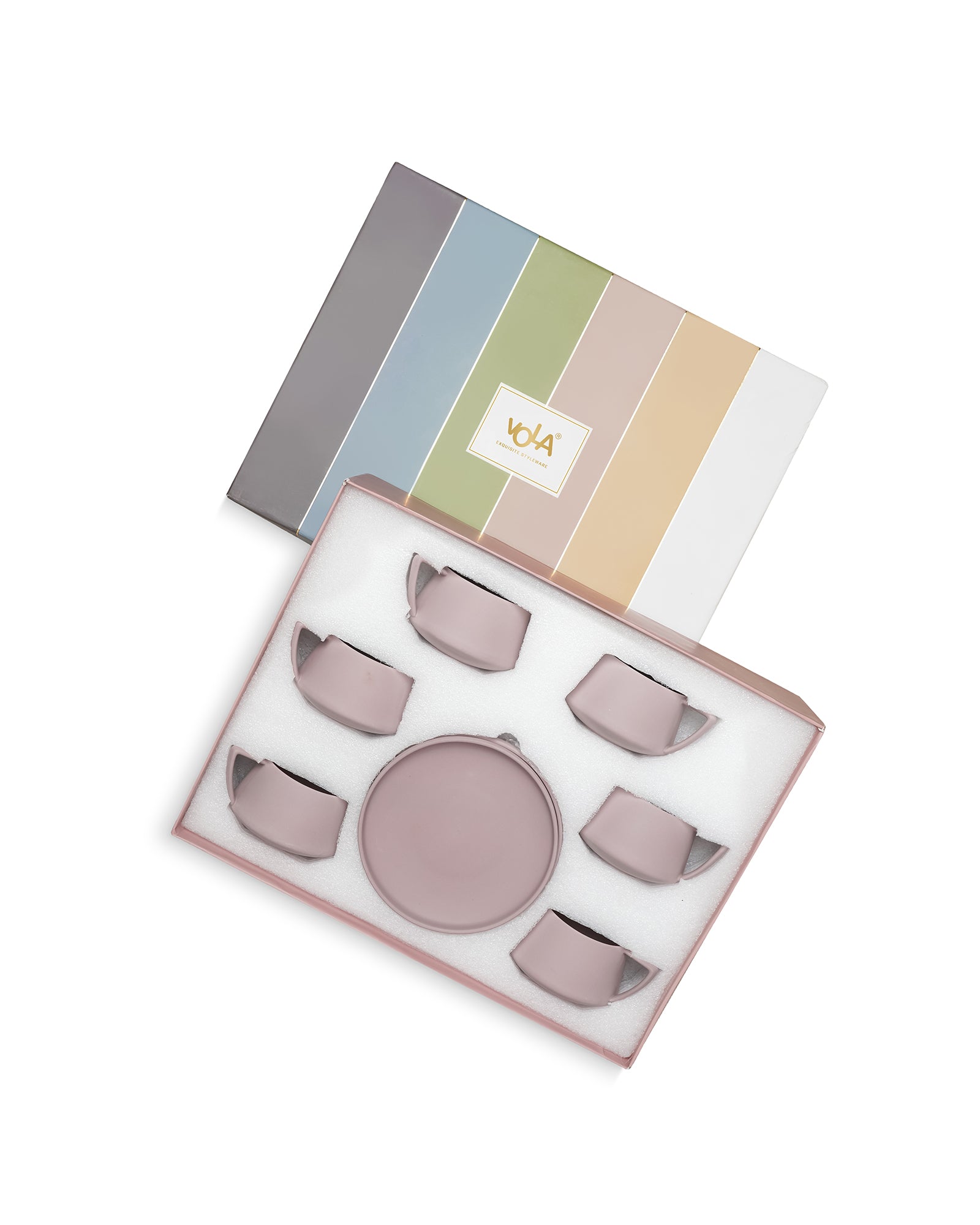 Vogue Elevated Fine Porcelain Cup &amp; Saucer Set of 12 – Elevated Base Design for Tea &amp; Coffee