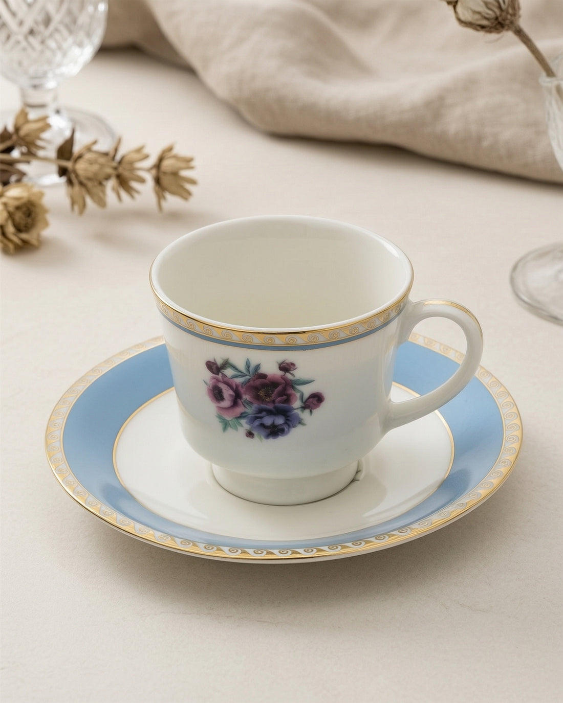 Peony Fine Porcelain Cup &amp; Saucer Set