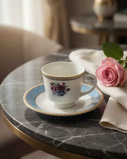 Peony Fine Porcelain Cup &amp; Saucer Set