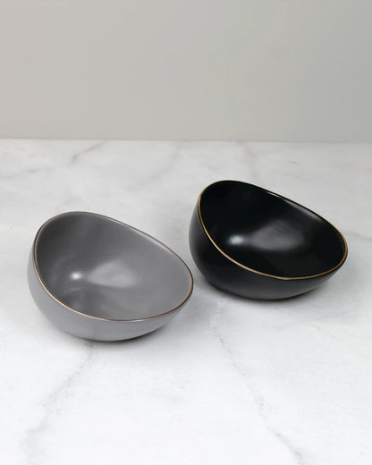 Black and Pebble Grey || Bloom Vegas Ladle Bowl - Serving Elegance in Every Scoop