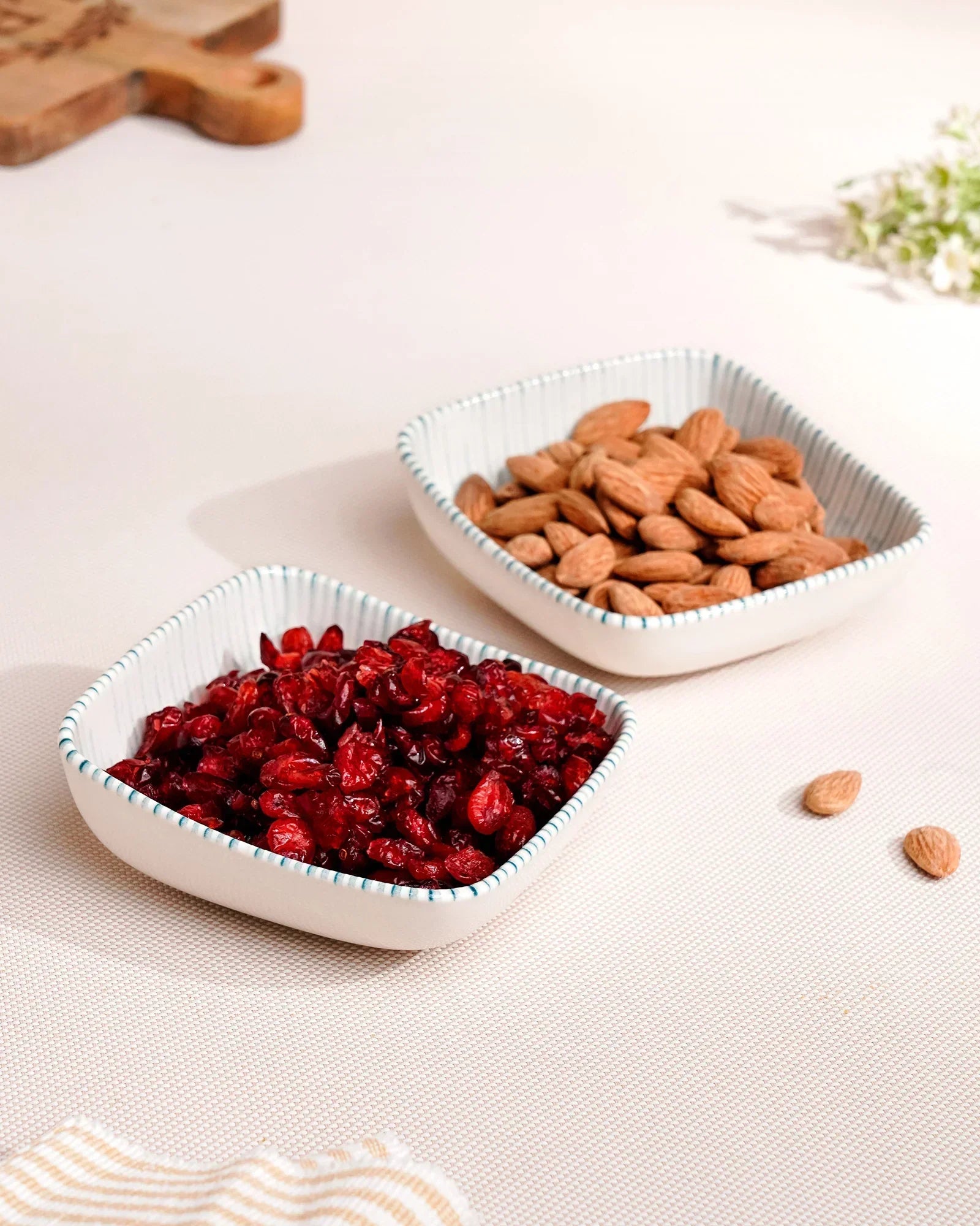 Pixel Square Elevated Fine Porcelain Bowl – 12 cm Snack Bowl with Pixel Design - Vola Global
