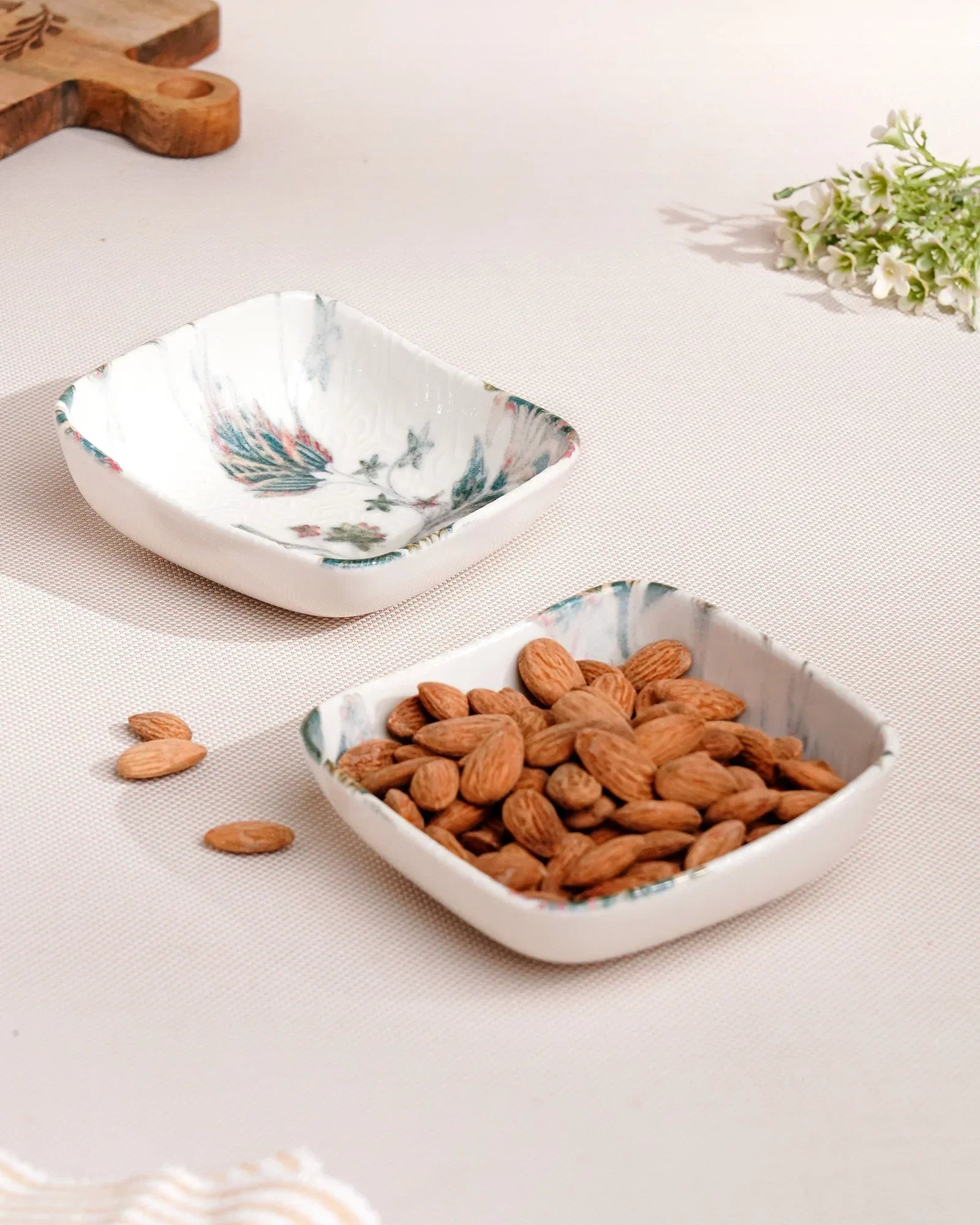 Pixel Square Elevated Fine Porcelain Bowl – 12 cm Snack Bowl with Pixel Design - Vola Global