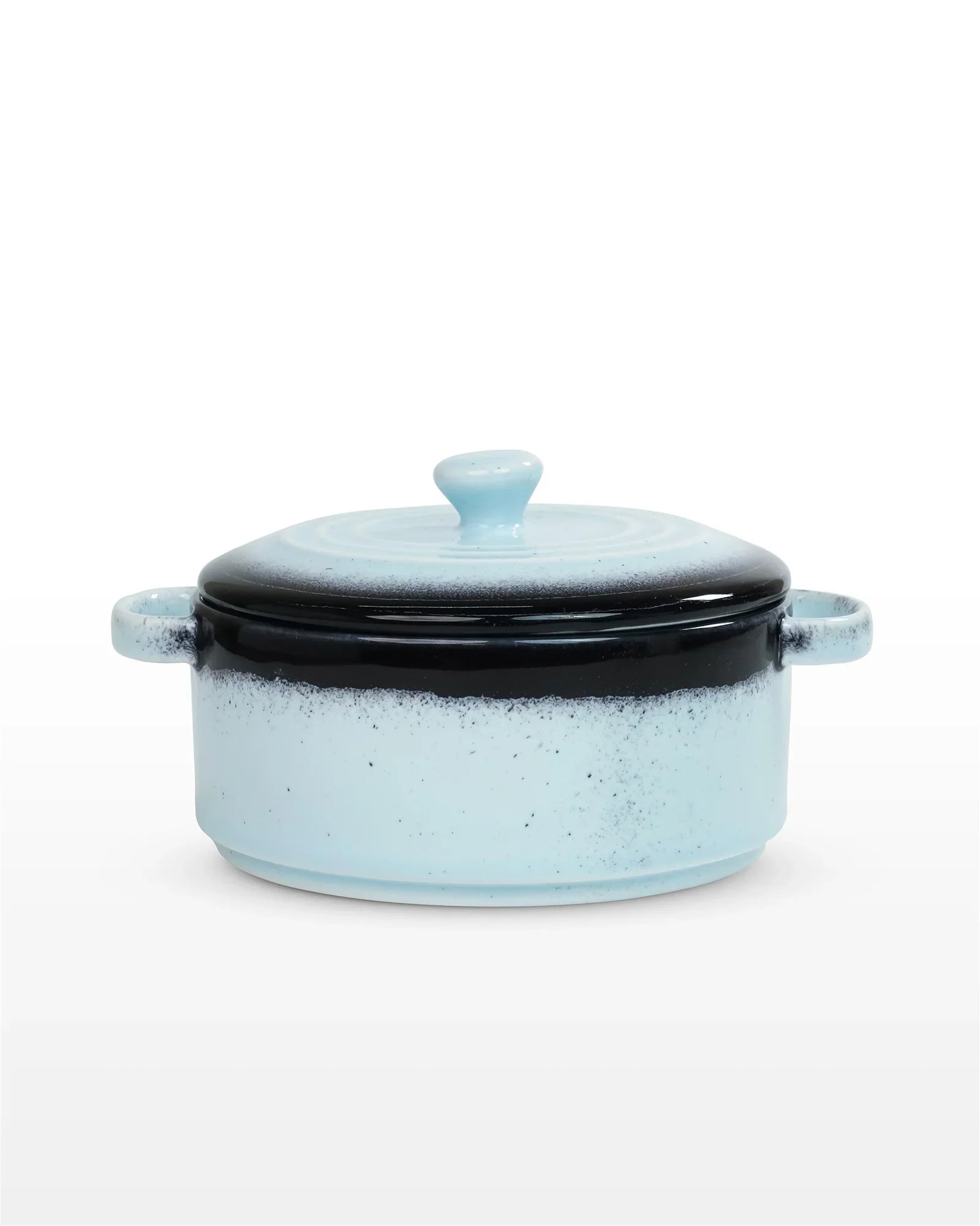 Prisma Fine Porcelain Round Casserole Set (10 cm, 12 cm &amp; 14 cm) with Lids – Ice Blue Cook &amp; Serve - Vola Global