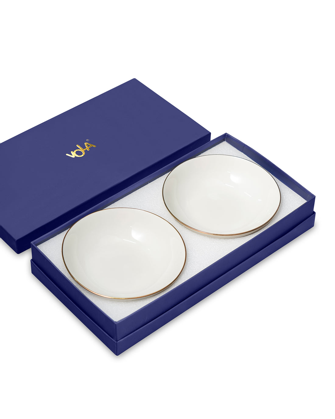 Pristine Collection Coupe Deep Plate – Set of 2 (18 cm) | Porcelain with Gold Rim