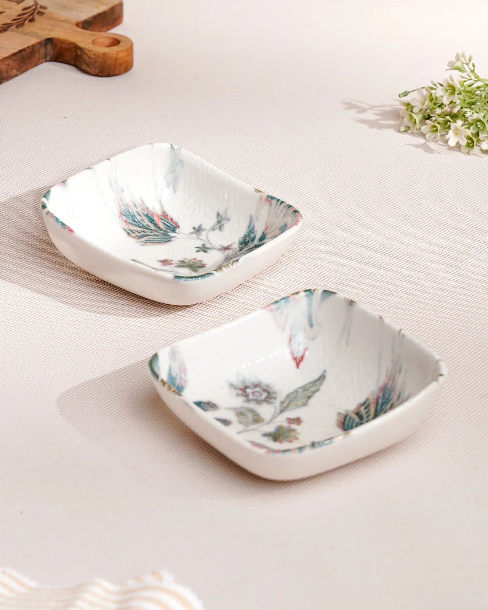 Pixel Square Elevated Fine Porcelain Bowl – 12 cm Snack Bowl with Pixel Design - Vola Global