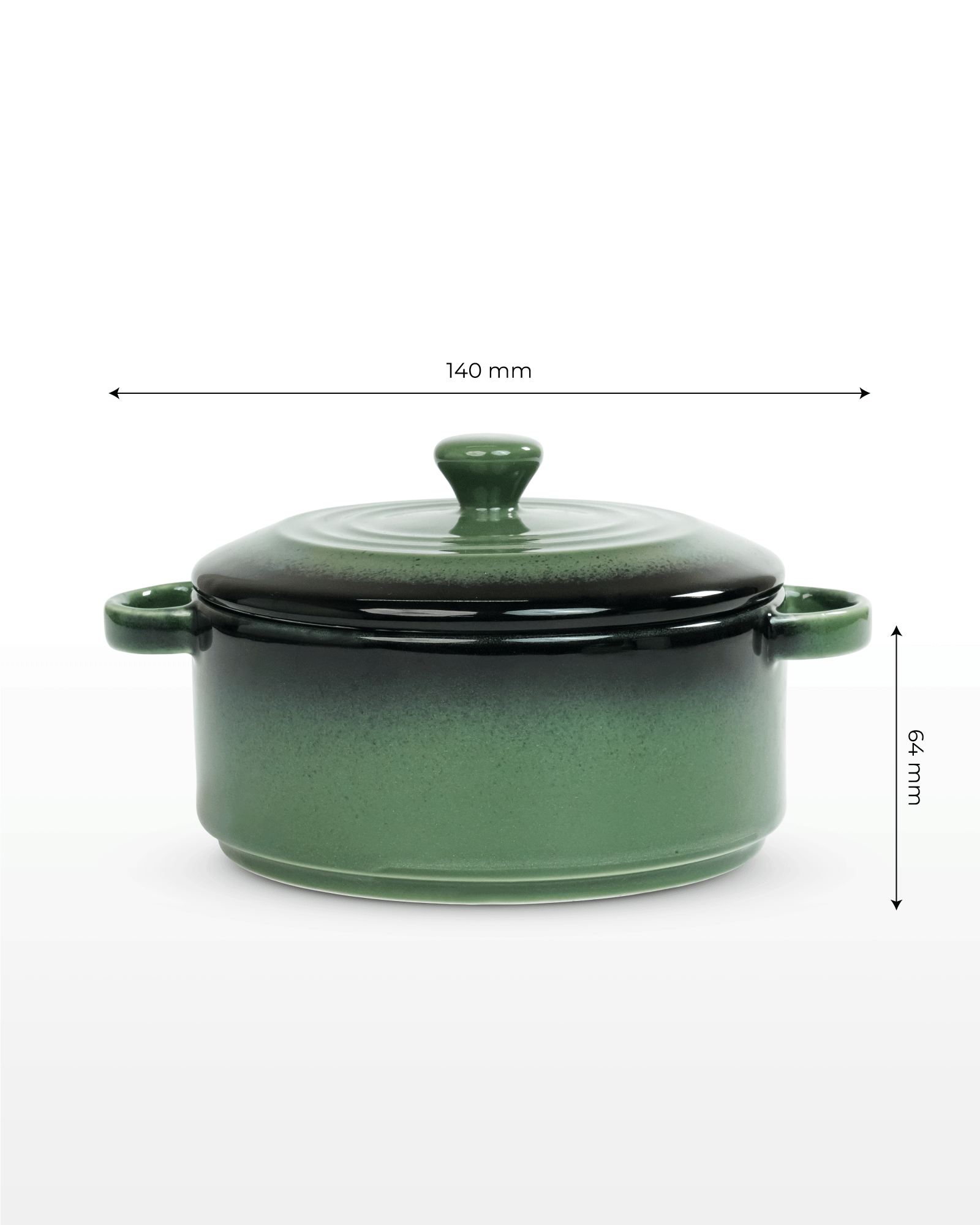 Prisma Fine Porcelain Round Casserole Set with Lids (10 cm, 12 cm &amp; 14 cm) – Olive Green Cook &amp; Serve - Vola Global