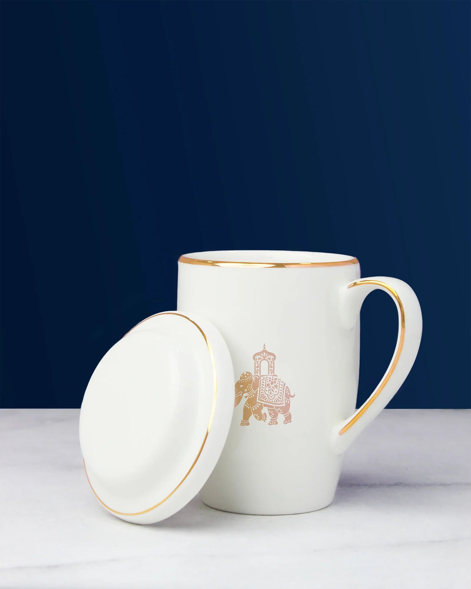 Gaj Mug &amp; Coaster Set – Gaj Majesty Fine Porcelain Duo for Tea &amp; Coffee - Vola Global