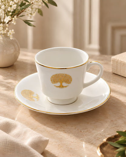 Tree of Life Fine Porcelain Cup &amp; Saucer Set