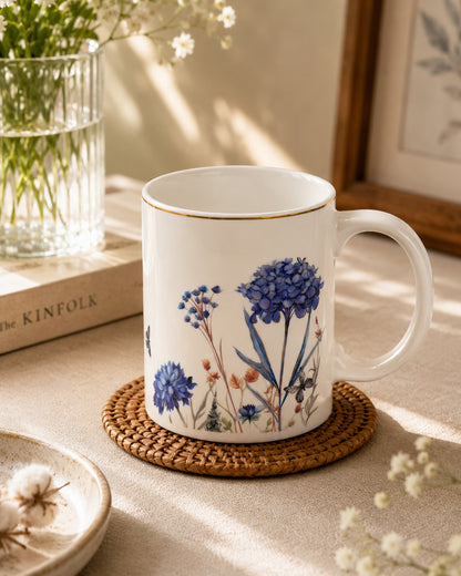 Vola Jardin Blue LEGACY Collection 320ml Gold Rim Mug