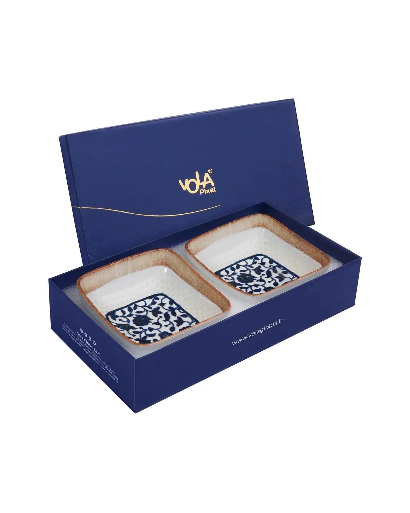 Pixel Square Elevated Fine Porcelain Bowl – 12 cm Snack Bowl with Pixel Design - Vola Global