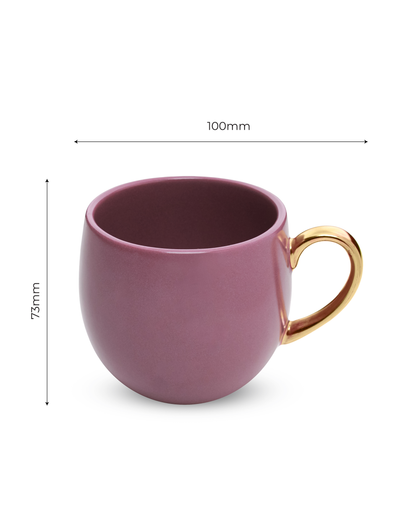 LAVENDER HERB / Set of 2 * 220ml || Bloom luxurious Tea Mug | Golden handle