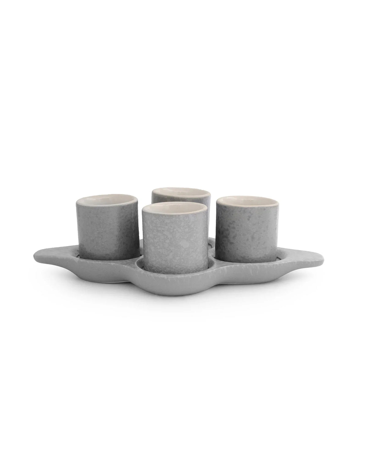 Speckle Pattern Shot Squad Tray – Stoneware Holder Tray with Contemporary Speckled Design - Vola Global