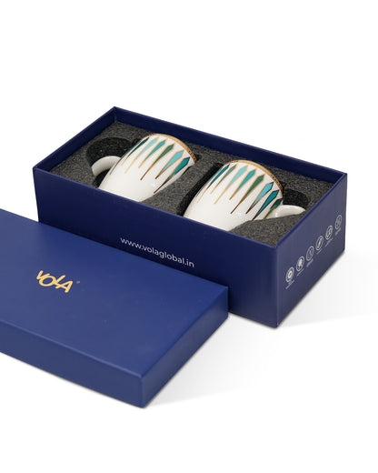 Ocean Breeze || Diamond Dash Mug Set of 2 _ Elevate Every Sip with Timeless Elegance