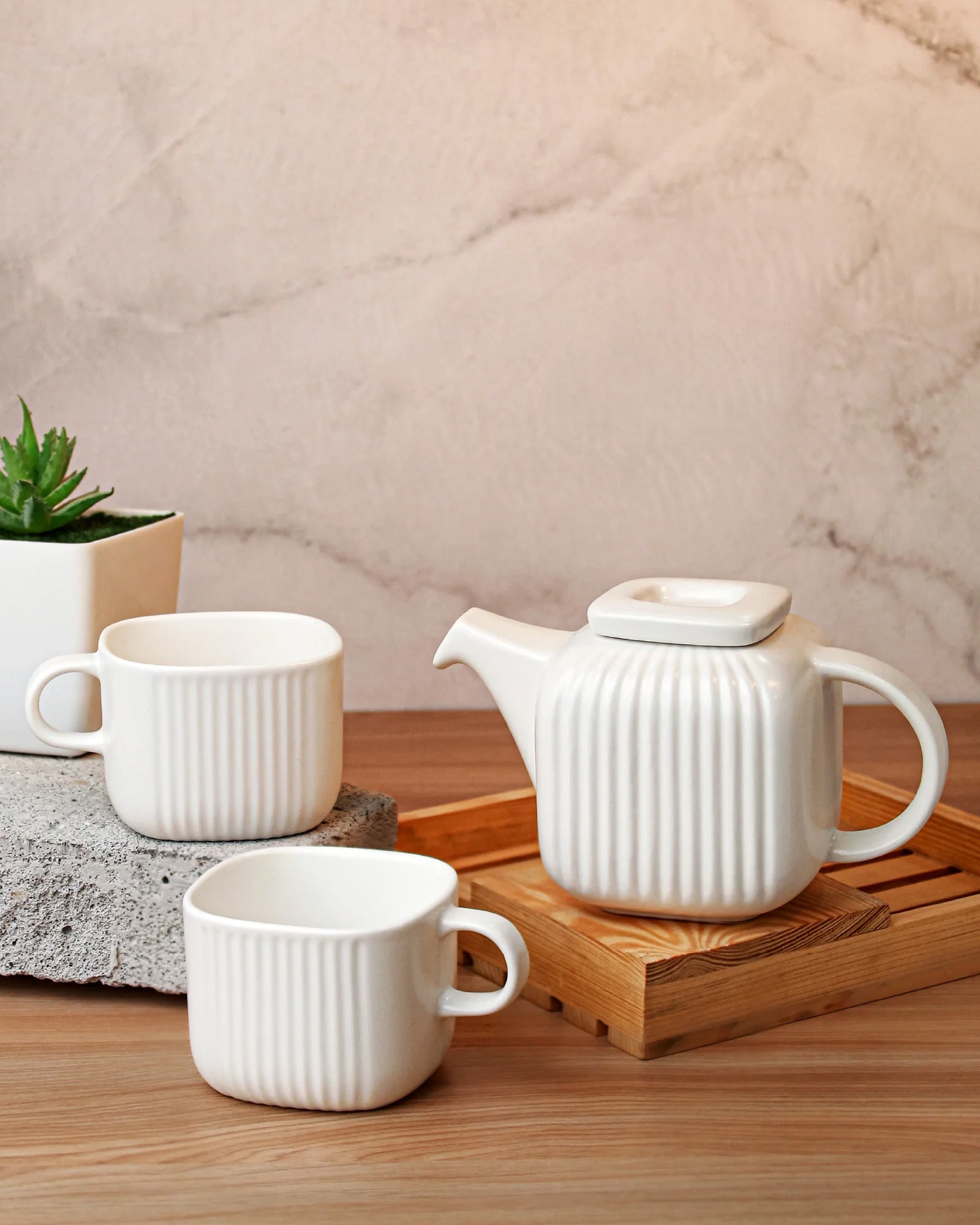 White || Bloom Tea Trio: Elevate Your Tea Time