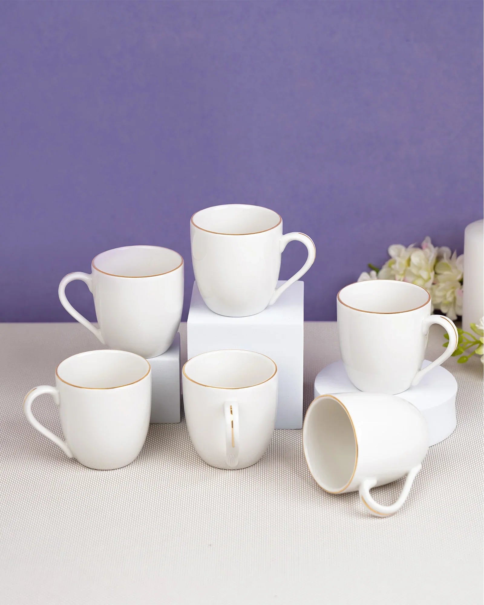 Pristine Mini Sip Fine Porcelain Cup Set of 6 – 110 ml Cups for Espresso, Tasting &amp; Gifting - Vola Global