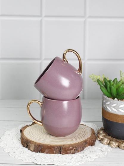 LAVENDER HERB / Set of 2 * 180ml || Bloom luxurious Tea Mug | Golden handle