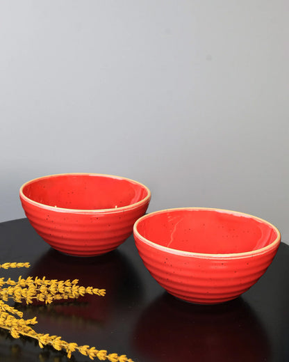 Chestnut red || Organic big bowl - Set of 2