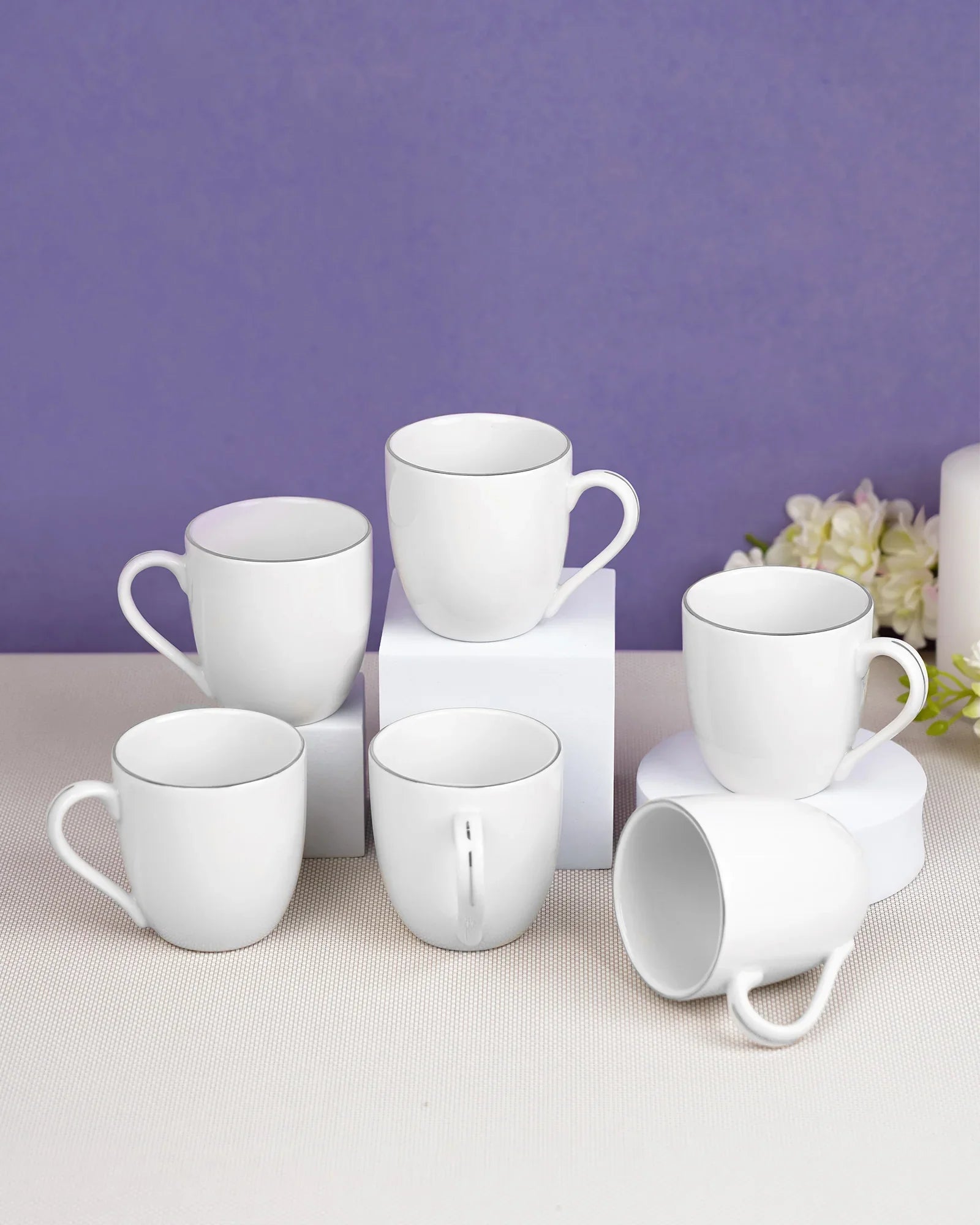Pristine Mini Sip Fine Porcelain Cup Set of 6 – 110 ml Cups for Espresso, Tasting &amp; Gifting - Vola Global