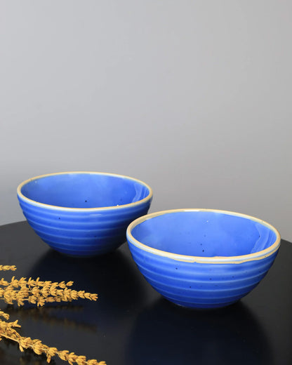 Crystal blue || Organic big bowl - Set of 2