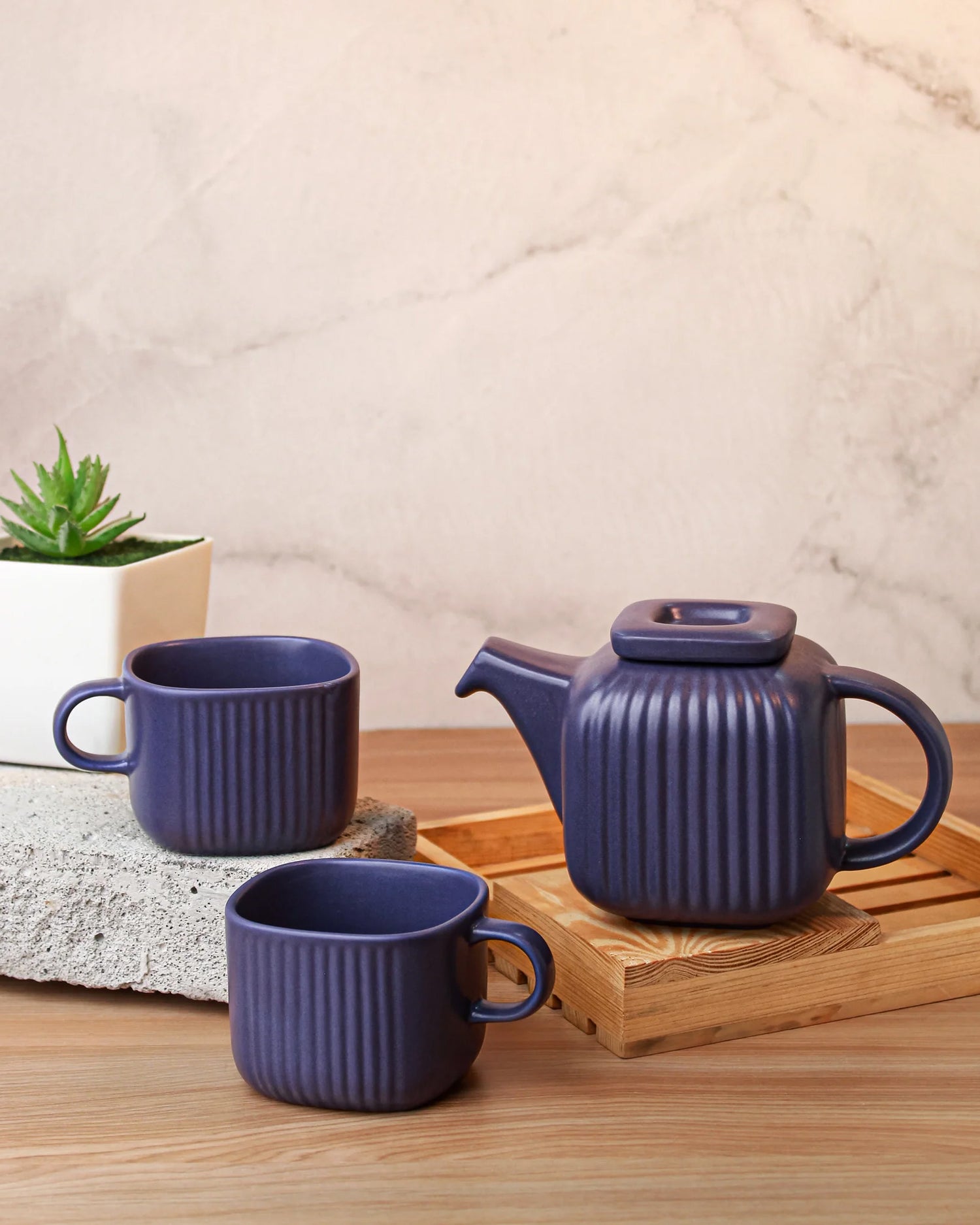 Opaque blue || Bloom Tea Trio: Elevate Your Tea Time