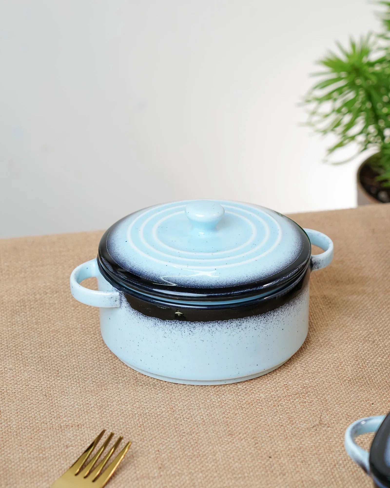 Prisma Fine Porcelain Round Casserole Set (10 cm, 12 cm &amp; 14 cm) with Lids – Ice Blue Cook &amp; Serve - Vola Global