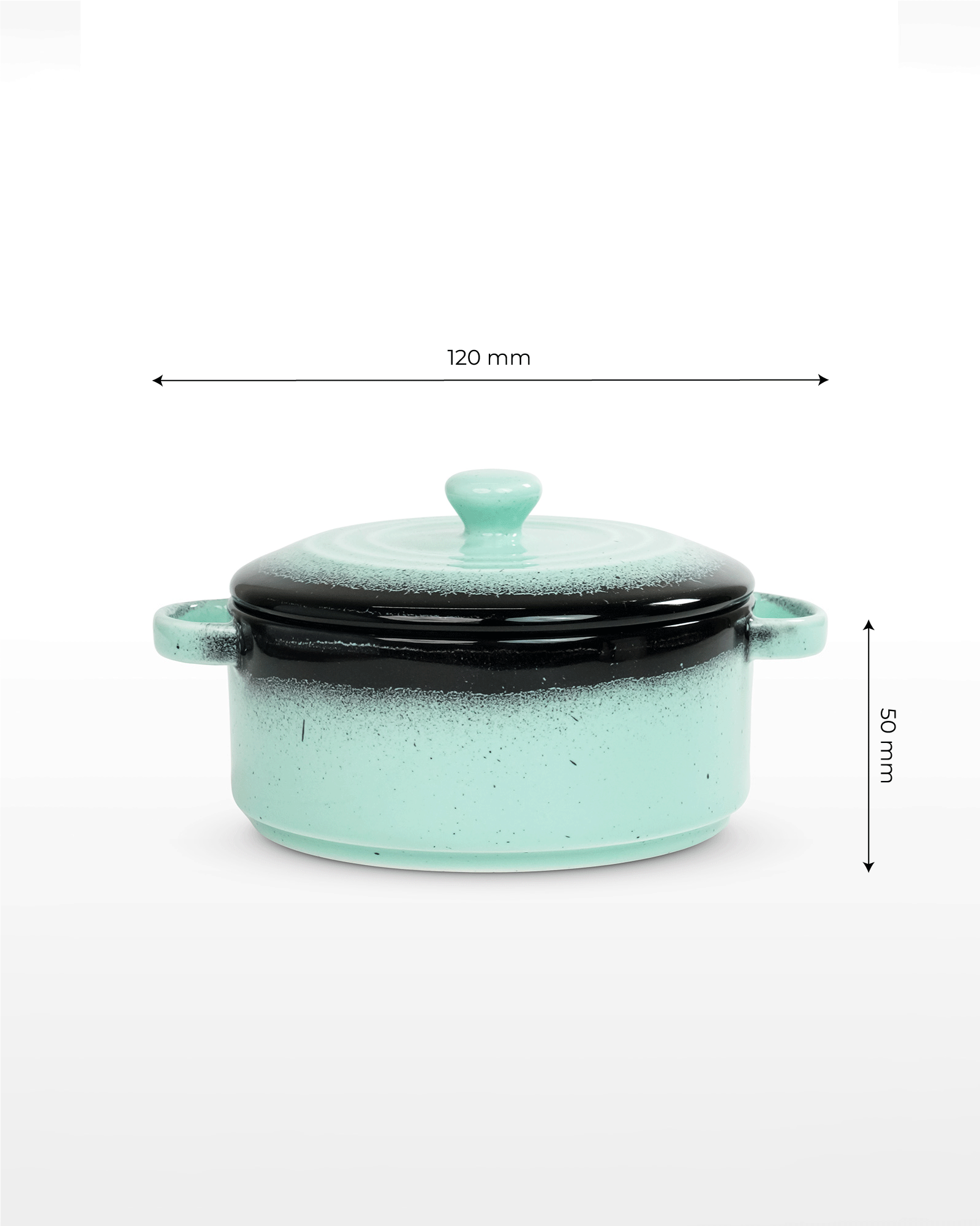 Prisma Fine Porcelain Round Casserole Set with Lids (10 cm, 12 cm &amp; 14 cm) – Mint Green Cook &amp; Serve - Vola Global