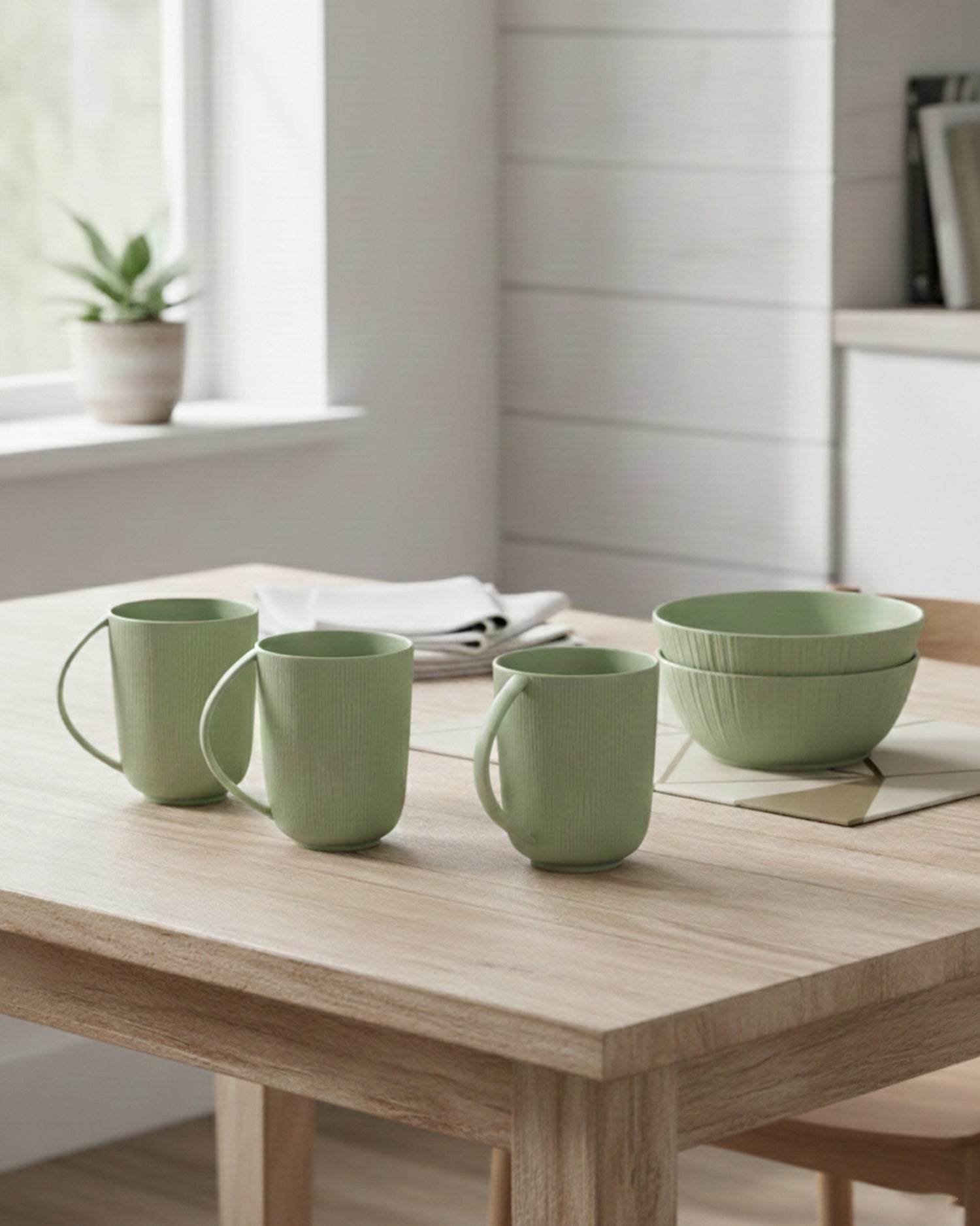 Vogue Fine Porcelain Set – 4 Conical Mugs &amp; 2 Coupe Bowls | Premium Tableware