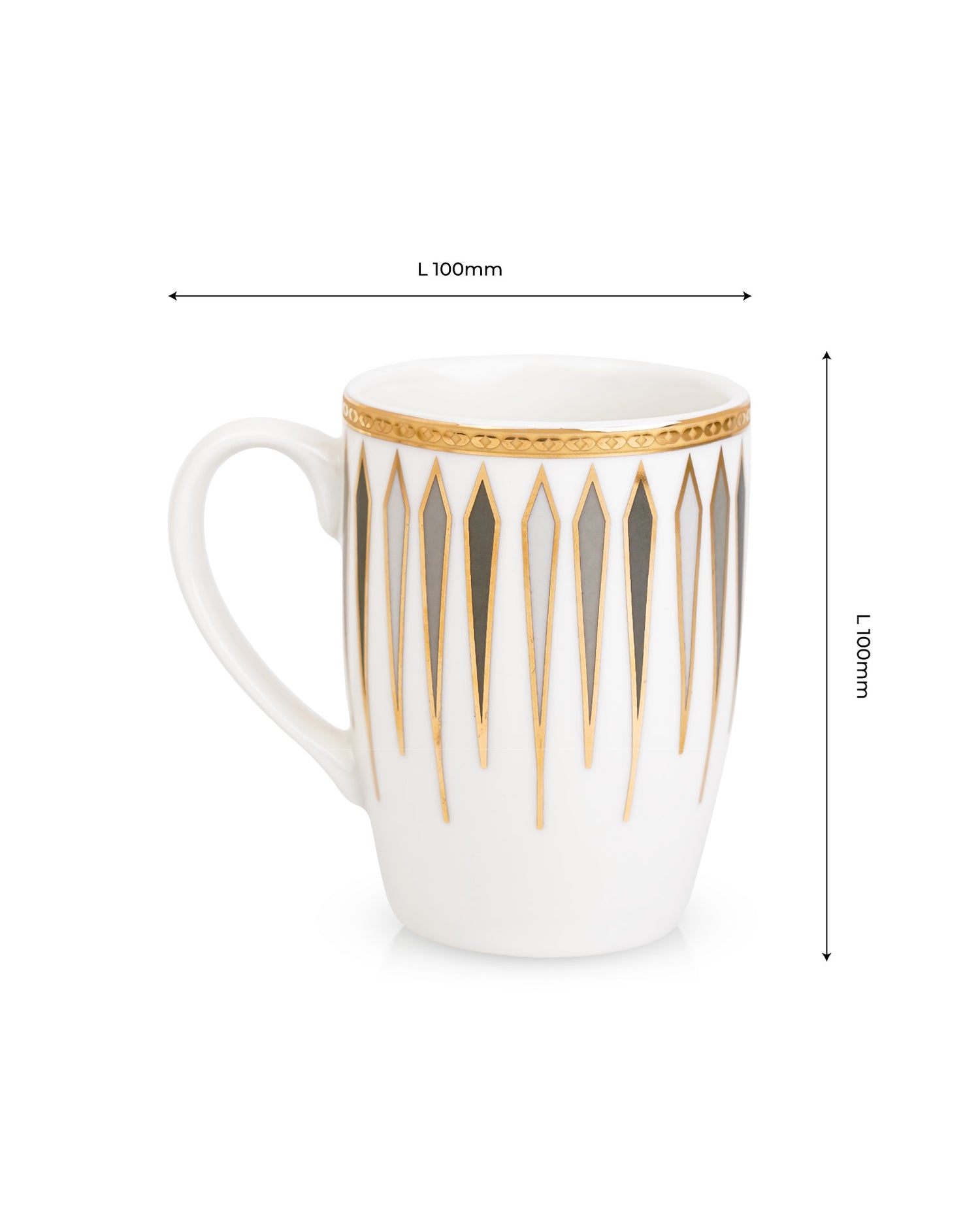 Ash Grey || Diamond Dash Mug Set of 2 _ Elevate Every Sip with Timeless Elegance