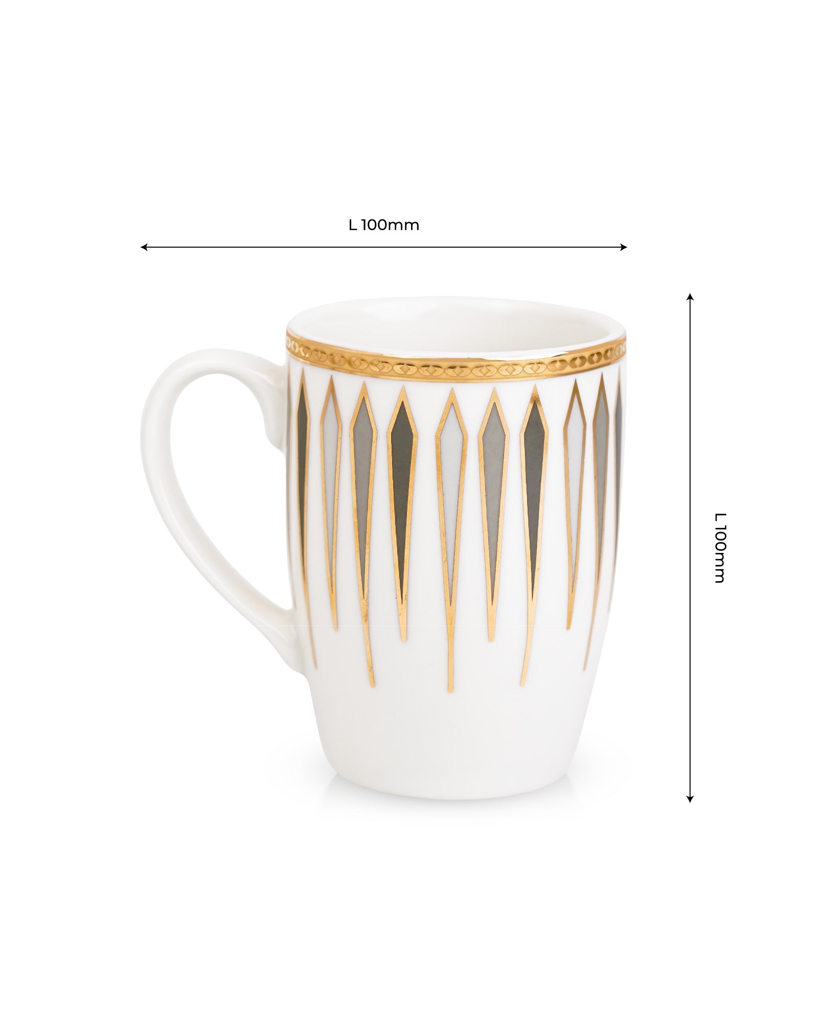 Ash Grey || Diamond Dash Mug Set of 2 _ Elevate Every Sip with Timeless Elegance