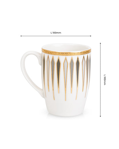 Ash Grey || Diamond Dash Mug Set of 2 _ Elevate Every Sip with Timeless Elegance