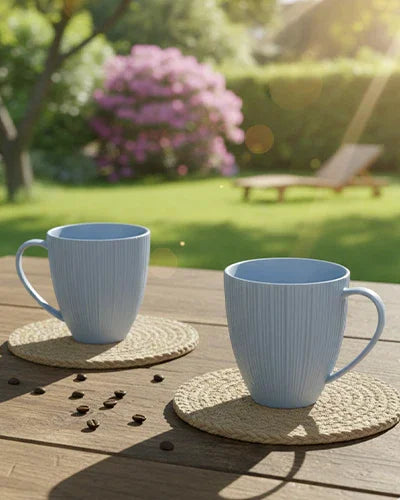 Vogue Diamond Porcelain Mug Set of 2 | Faceted Mugs