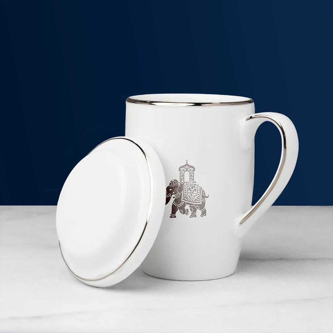 Gaj Mug &amp; Coaster Set – Gaj Majesty Fine Porcelain Duo for Tea &amp; Coffee - Vola Global