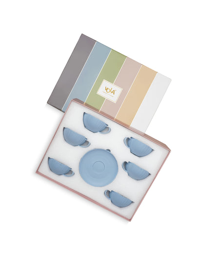 Vogue Coupe Fine Porcelain Cup &amp; Saucer Set of 12 – Sleek Contemporary Design for Tea &amp; Coffee