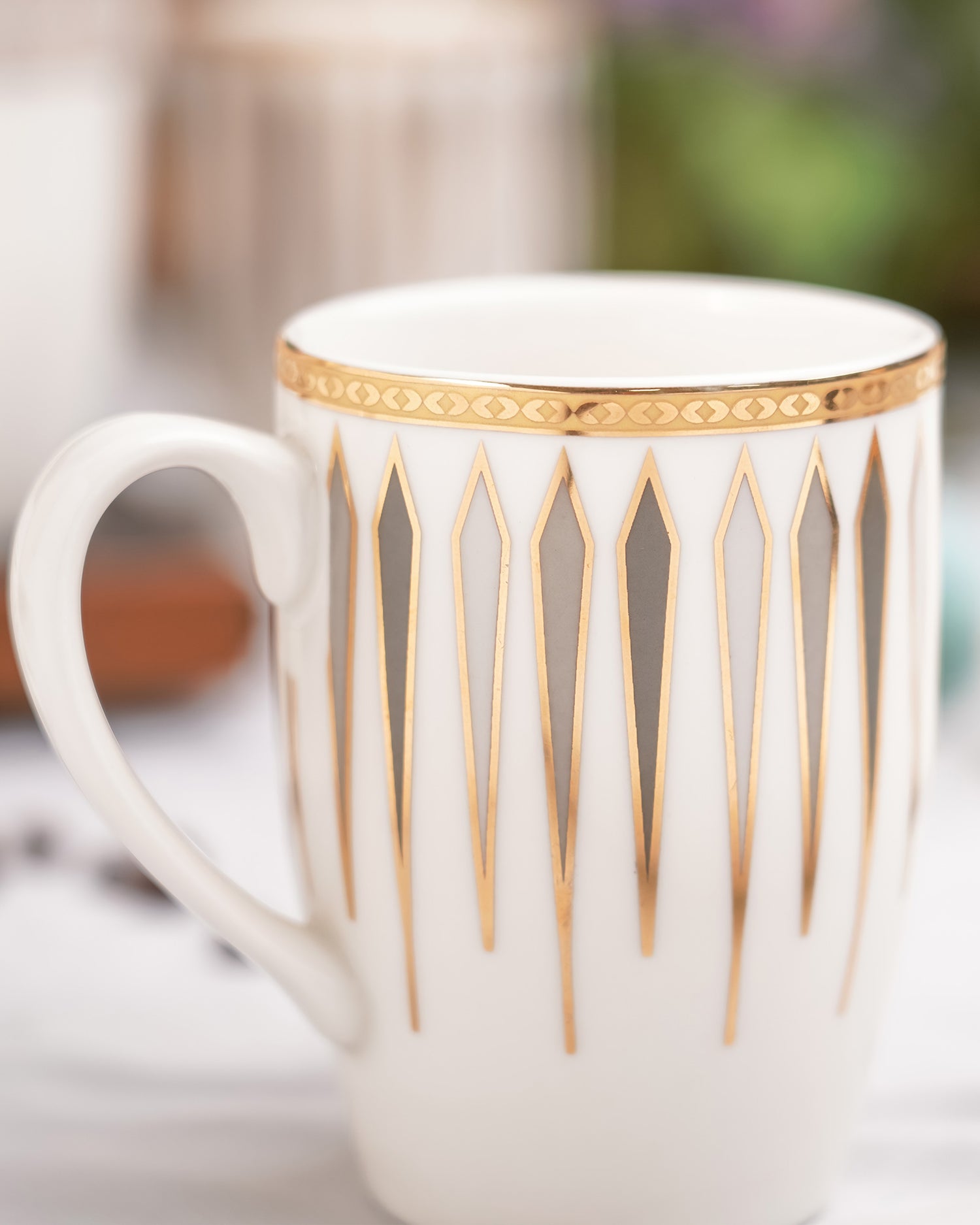 Ash Grey || Diamond Dash Mug Set of 2 _ Elevate Every Sip with Timeless Elegance