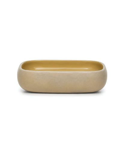Earthen Soul Recta Set | 3 Rectangle Bowls | Earth Porcelain