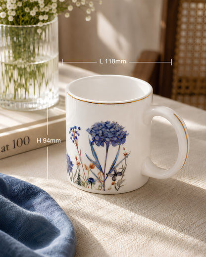 Vola Jardin Blue 320ml Gold Rim Mug | Legacy Collection