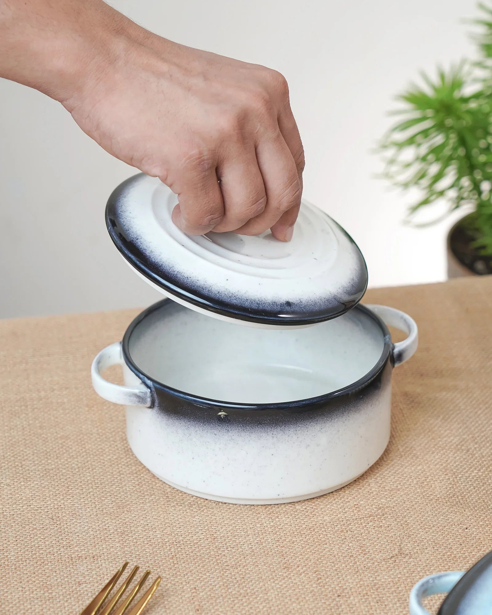 Prisma Fine Porcelain Round Casserole Set with Lids (10 cm, 12 cm &amp; 14 cm) – Ash Grey Cook &amp; Serve - Vola Global