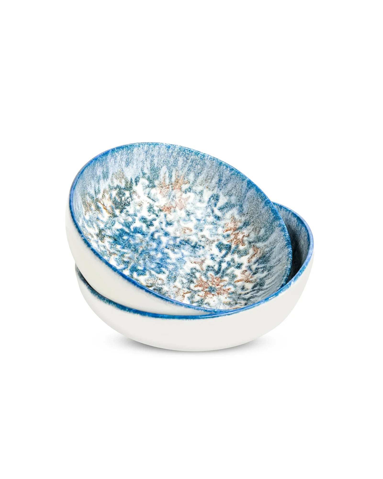 Pixel Round Elevated Fine Porcelain Bowl – 12 cm Designer Snack &amp; Side Bowl Set of 4 - Vola Global