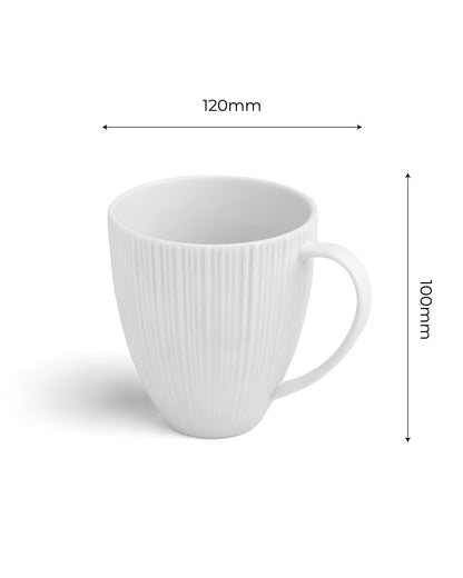 Vogue Collection 2 Diamond Mug &amp; 2 Coupe Bowl Set of 4 in Fine Porcelain