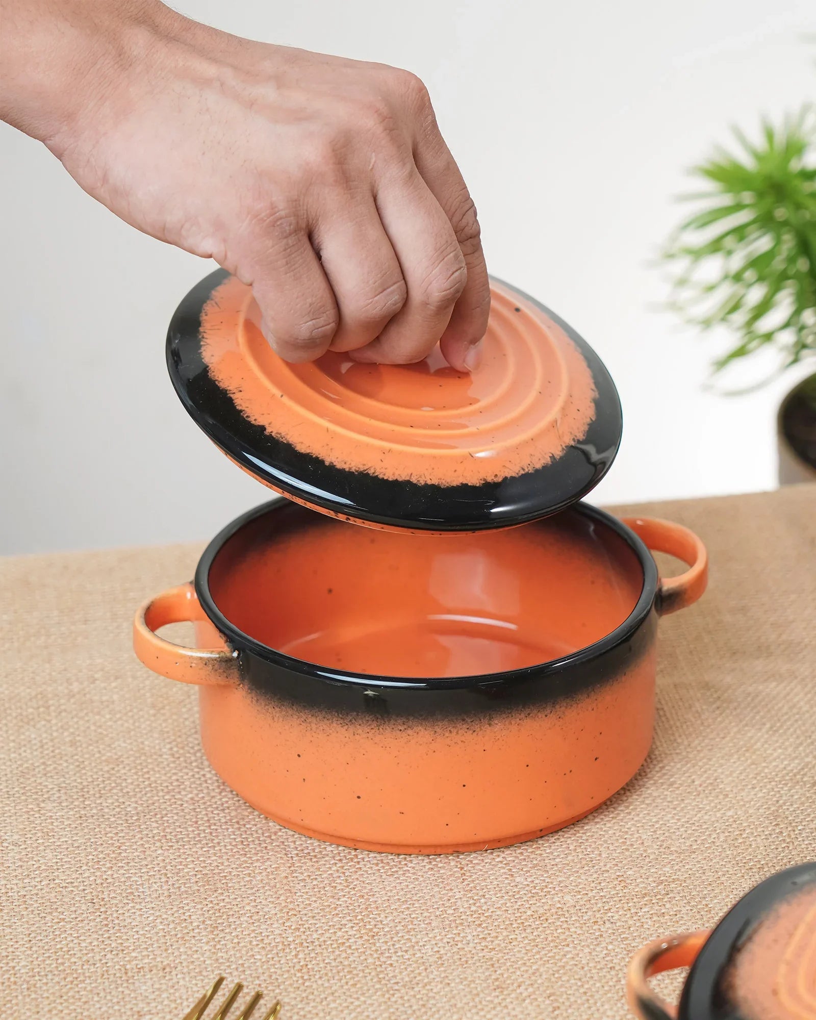 Prisma Fine Porcelain Round Casserole with Lid – Spicy Orange Cook &amp; Serve - Vola Global